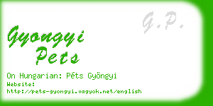 gyongyi pets business card